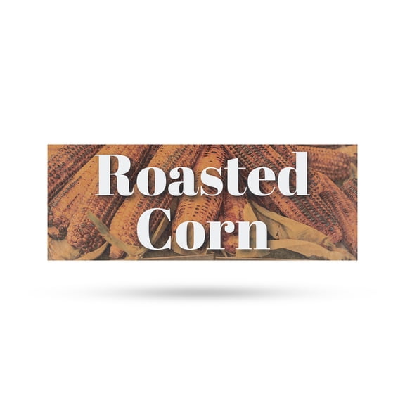 Roasted Corn Vinyl Decal 12 Inch x 5 Inch Weatherproof Heavy-Duty Adhesive Backing | Freshly Made Snacks, Local Farms, Delicious Treats | Made in USA
