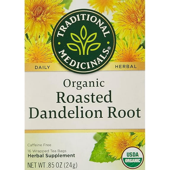 Roasted Dandelion Root Herbal Tea, 16 ct Pack of 1