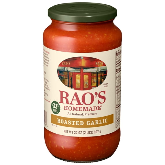 Roasted Garlic Sauce Made With Italian Tomatoes Rao'S Homemade 32 Oz