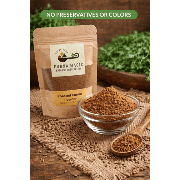 Roasted Cumin Powder, 100% Natural, Gluten-Free, 50g, PurnaMagic