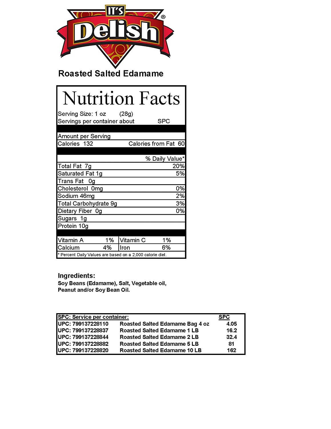 Roasted Salted Edamame by Its (5 lbs)