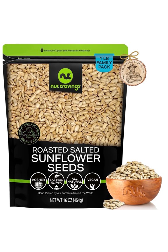 Roasted & Salted Sunflower Seeds Kernels Edible No Shell (16oz - 1 lbs)