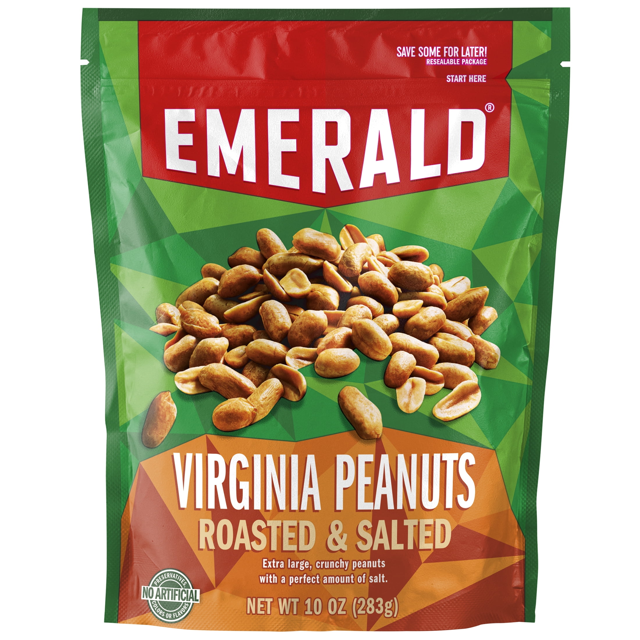 Roasted and Salted Virginia Peanuts | 10 Oz Resealable Bag | Kosher Certified, Non-GMO, Contains No Artificial Preservatives, Flavors or Synthetic Colors