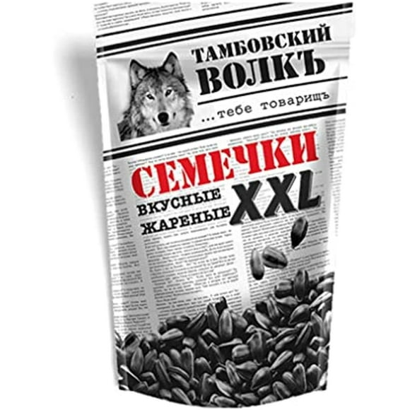 Roasted Sunflower Seeds In Shell "Tambovskiy Volk" Xxl Size 400G/14.1Oz Tambov Wolf