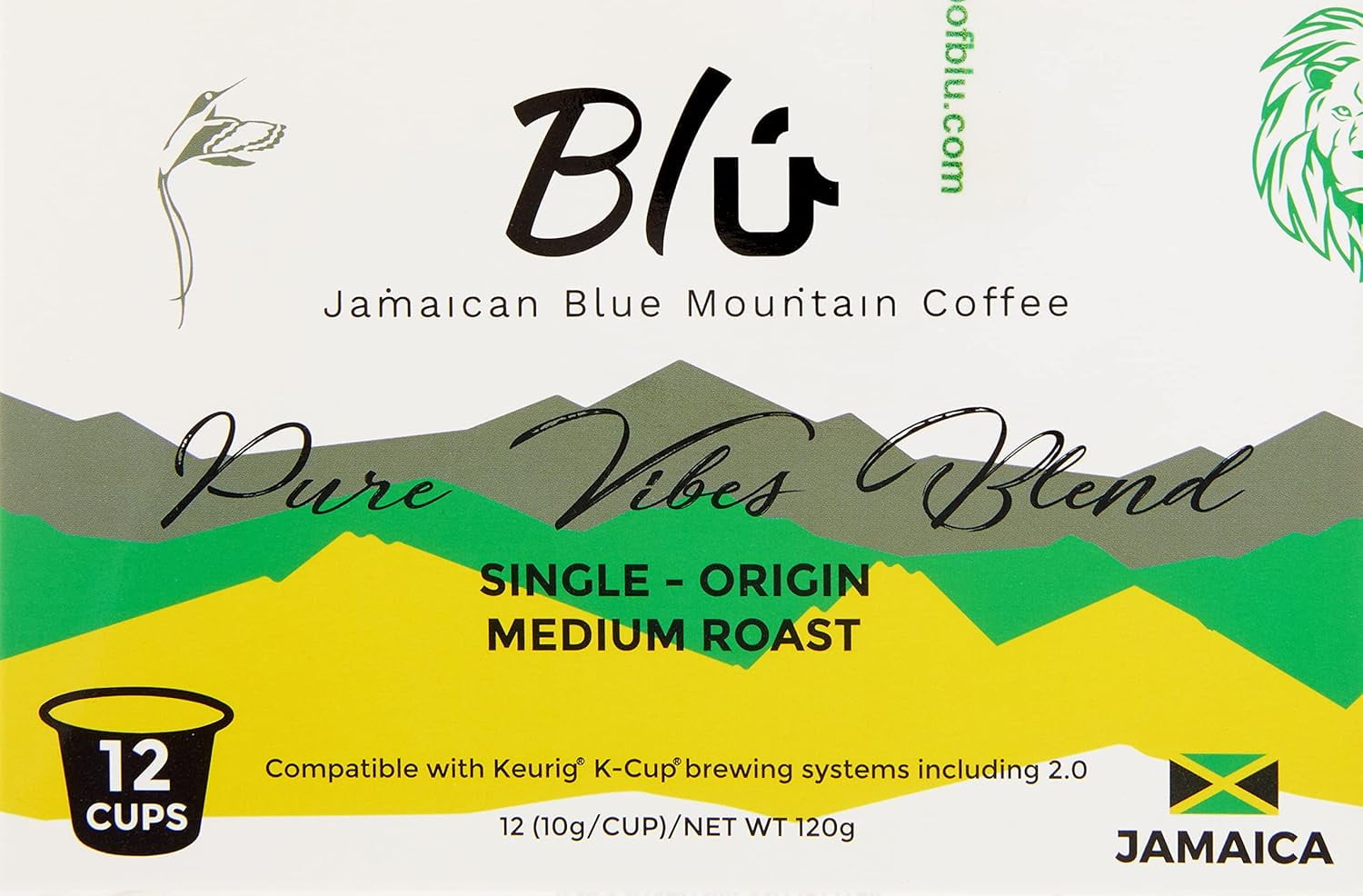 Roasted to Order! Blú ''Pure s'' Blend (n, Brazilian, Colombian & Ethiopian) KCup Pods (12