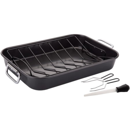 Roaster Carbon Steel Non-Stick Coating With V-Rack/Lifters/Injection Baster