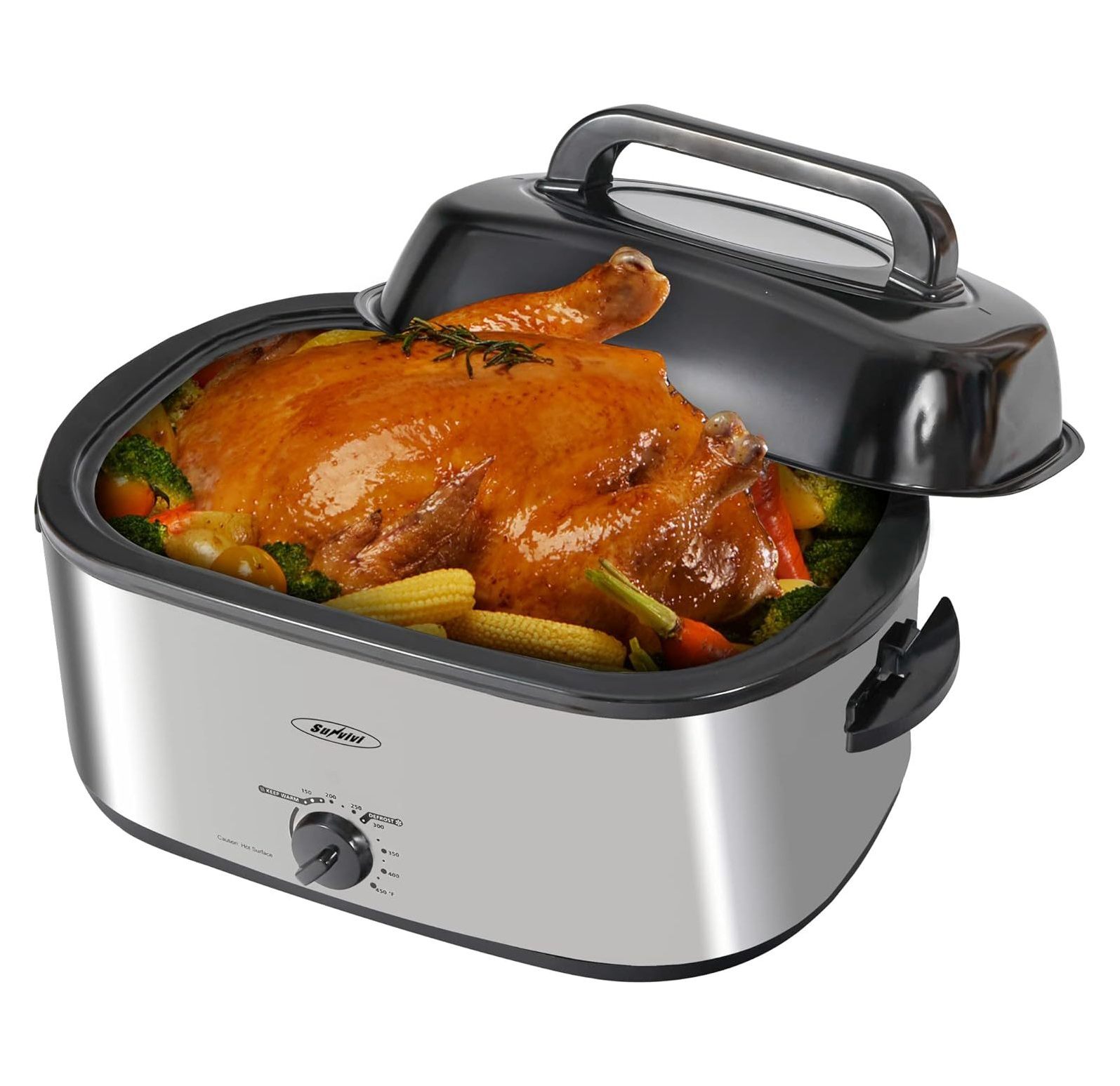 Roaster Oven, 26 Quart Electric Roaster Oven with Glass Lid, Turkey