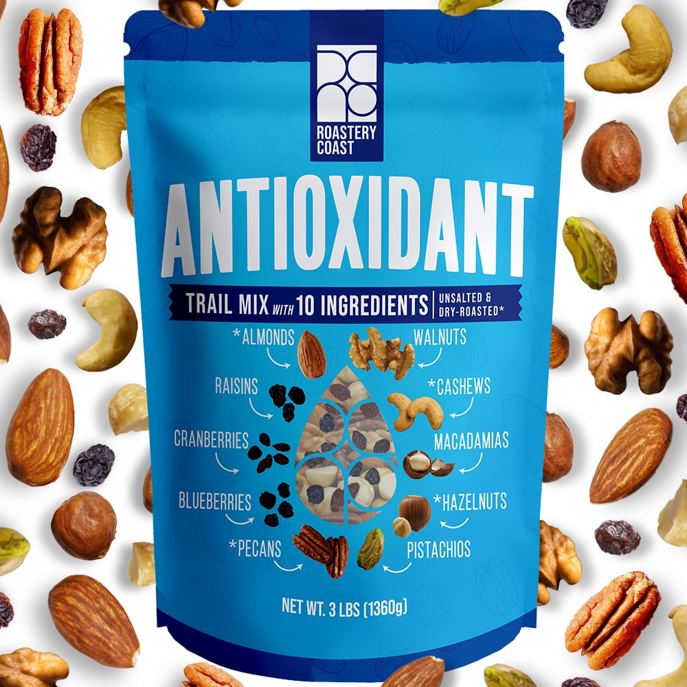 Roastery Coast Antioxidant Mix 3lb | Nuts Snack Mix | Deluxe assorted snack | nut snacks | healthy snacks for adults | dry fruits | nut mix