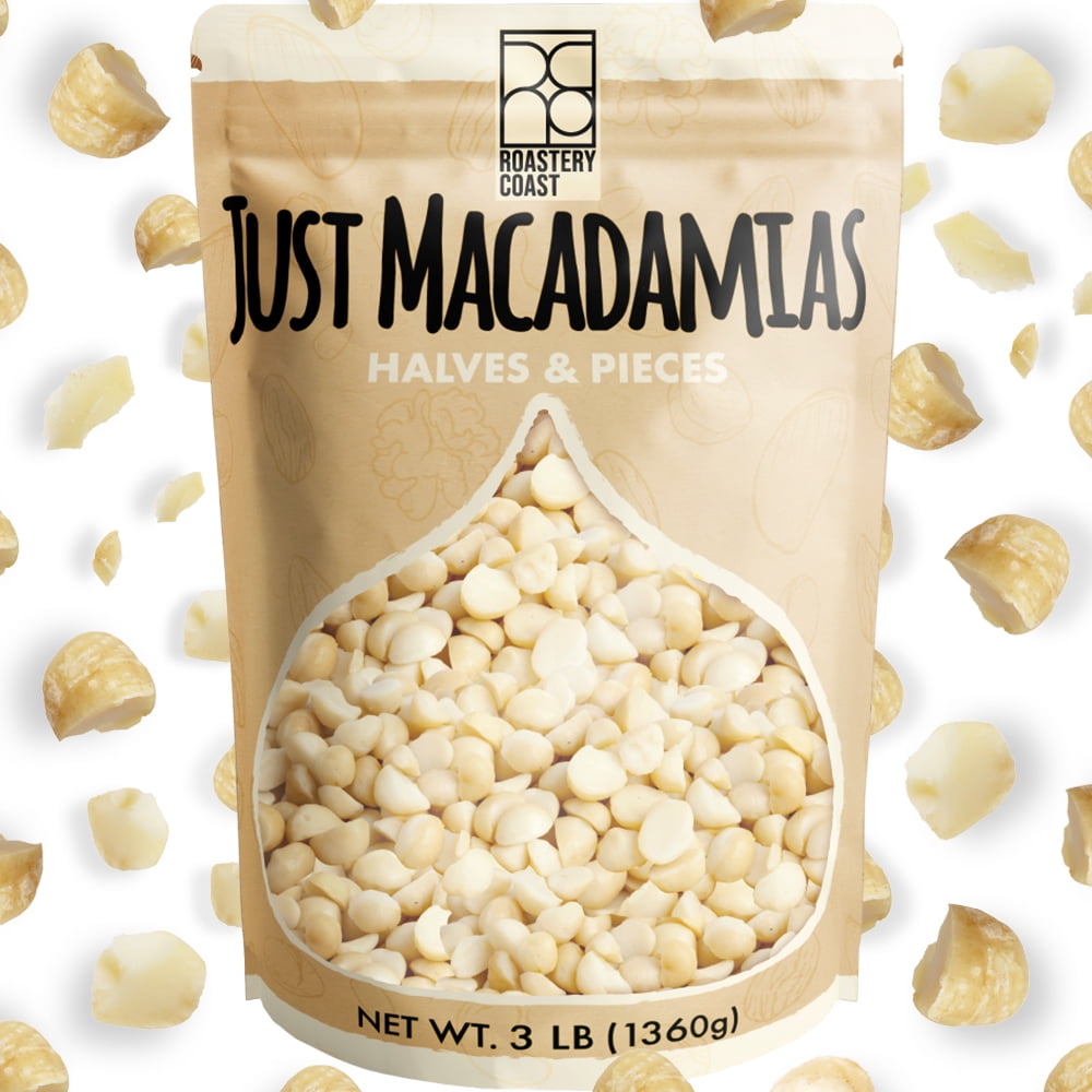 Roastery Coast | Raw Macadamia Nuts | 3 Pounds | Unsalted | Bulk | Snack nuts | Healthy Nuts | Gluten free | Macadamia nut butter | Non GMO | Nut snacks | Unsalted Nuts | Keto snack mix