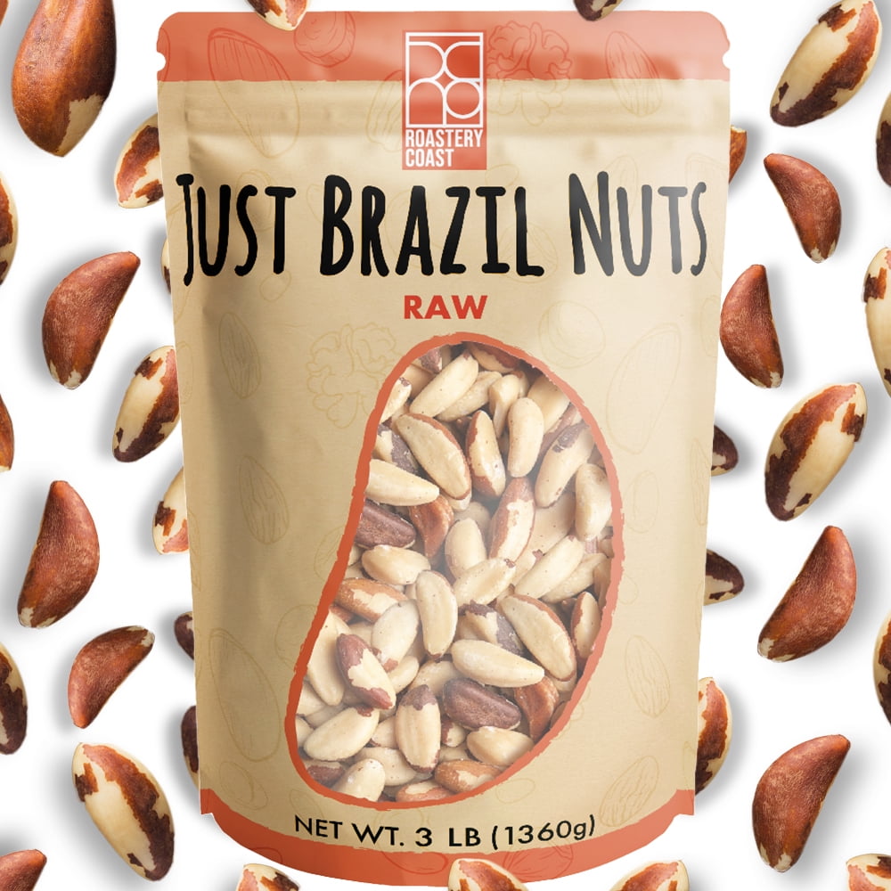 Roastery Coast Whole Raw Brazil Nuts 3 Pounds Selenium Bulk Raw