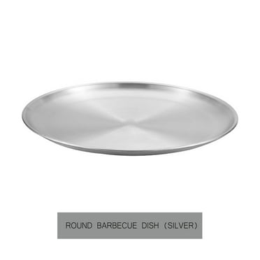 Roasting Pan Popular Pick！ Lloopyting 1X Stainless Steel Baking Pan Pizza Pan Set Chef Stainless Steel Round Baking Pizza Pans Pizza Tray For Pizza Pie Cake Cookie Heavy Duty & Durable Oven