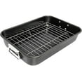 Roasting Pan with Rack and Handles 15 Inch Carbon Steel Roaster Pan