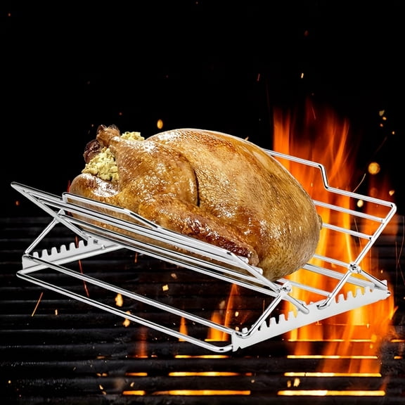 Roasting Rack Insert | Made of 304 Stainless Steel | for 9x13 Pan Oven Use | Dishwasher Safe | Adjustable Turkey Chicken Rack for Roasting Pan