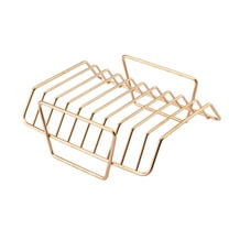 Roasting Rack Roast Rack – Rib Rack for Smoking, Rib Rack 2-in-1 Heavy-Duty Non-Stick Turkey Roasting Rack Insert for Smoker Grill Oven(Champagne)