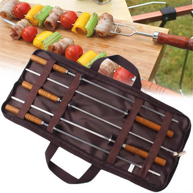 Roasting , Roasting Sticks with Wooden Handle 16 Inch BBQ Fork Grilling