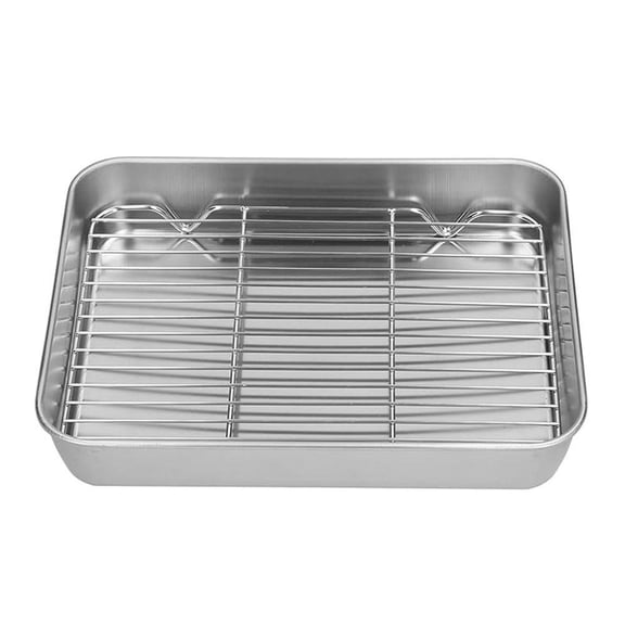 Roasting pan, Broiler Pan, Stainless Steel Roasting Pan with Removable Filter Rack, Versatile Oven Tray for Turkey Chicken and Vegetables, Efficient Oil Draining and Easy Clean Design