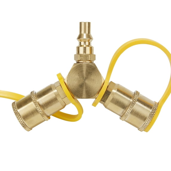 Roastove 1/4"RV Propane Quick Connect Y Splitter Adapter, Propane Tank 2 Way Splitter, for RV Trailer and Quick Connect Propane