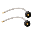 thumbnail image 1 of Roastove, 15 Inch, Stainless Braided RV Propane Hose Connector, 2 Pack, 1 of 5