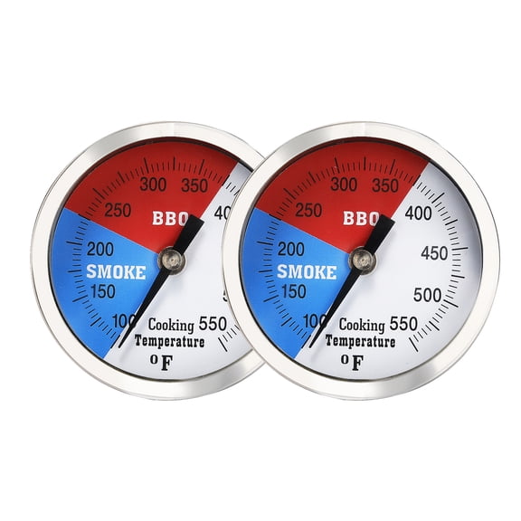 Roastove 3" BBQ Thermometer Temperature Gauge for Charcoal Grill Pit Smoker Temp Gauge Grill Thermometer with Fahrenheit and Heat Indicator-2 Pack