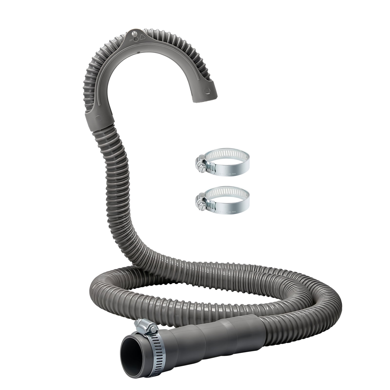 Wellco 1-1/5 In. X 10 Ft. White Universal Corrugated Washing Machine Drain Hose Flexible Dishwasher Drain Hose Xyjgw1110