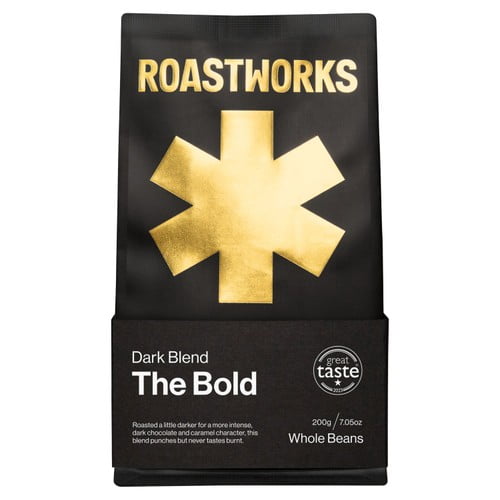 Roastworks The Bold Whole Bean Coffee 200g, British Import (Pack of 2)