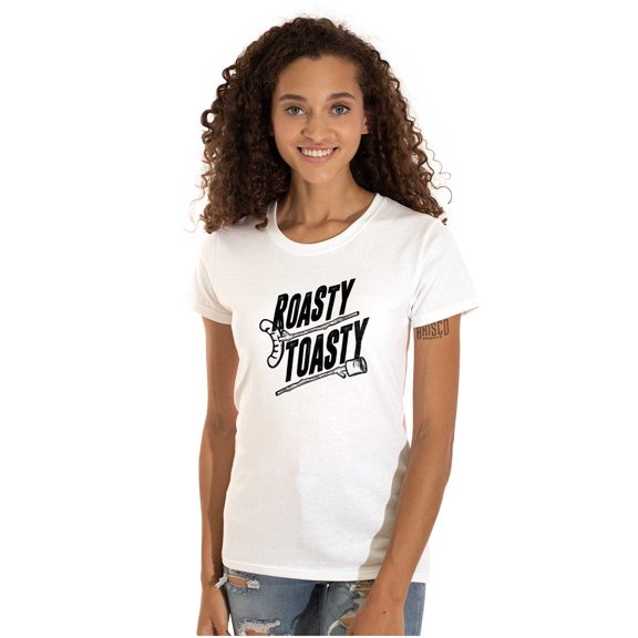 Roasty Toasty Outdoor Camping Nature Womens Slim Fit Graphic Tee Brisco Brands L