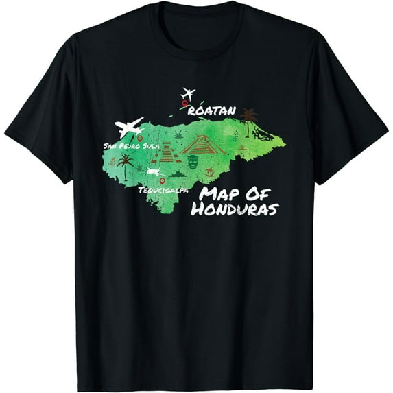Roatan Catracho Proud Honduran Map of Honduras T-Shirt