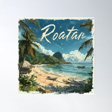 Roatan Poster Wall Art, Modern Wall Decor, 16x16 UNFRAMED