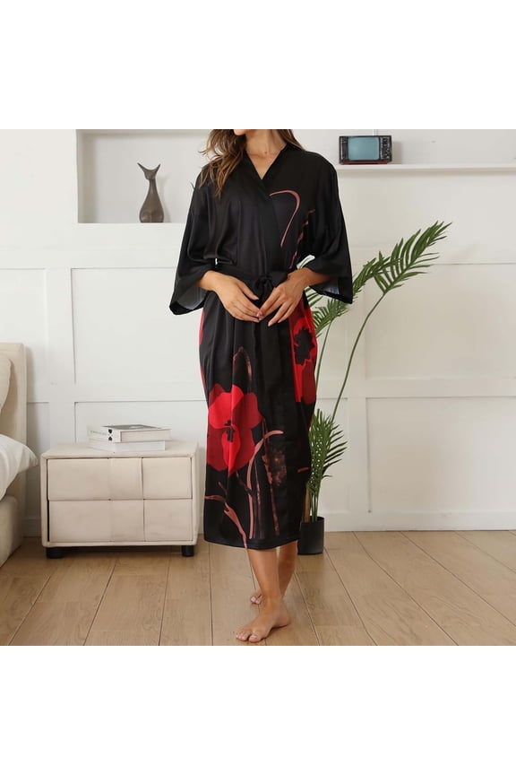 Rob For Women Bathrobe For Lightweight Robe Summer Robe Home Wear, Long Style Women Cotton Bath Robe Towel Brick Red Robe Towel