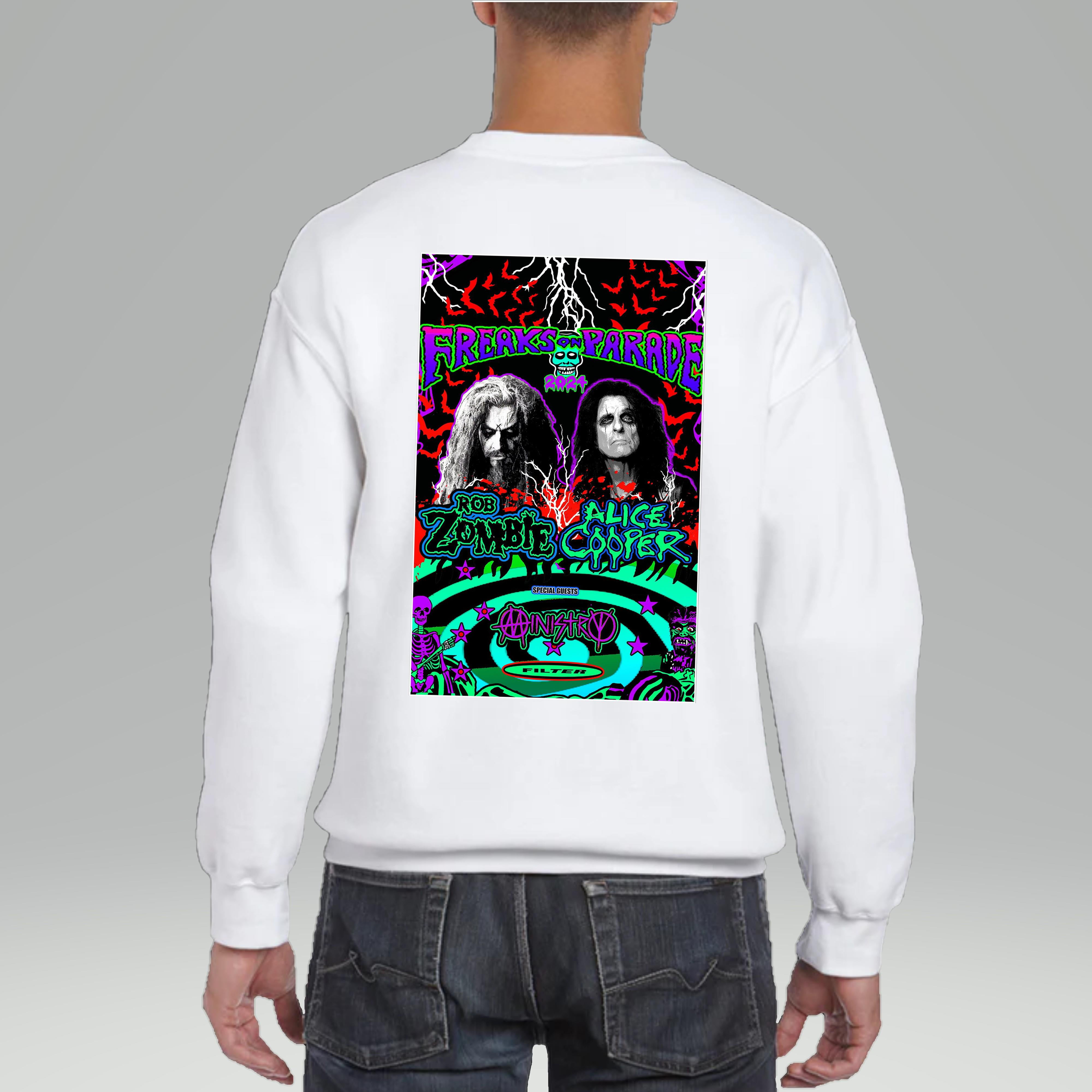 Rob Zombie And Alice Coopers Freaks On Parade 2024 Tour Shirt, Unisex