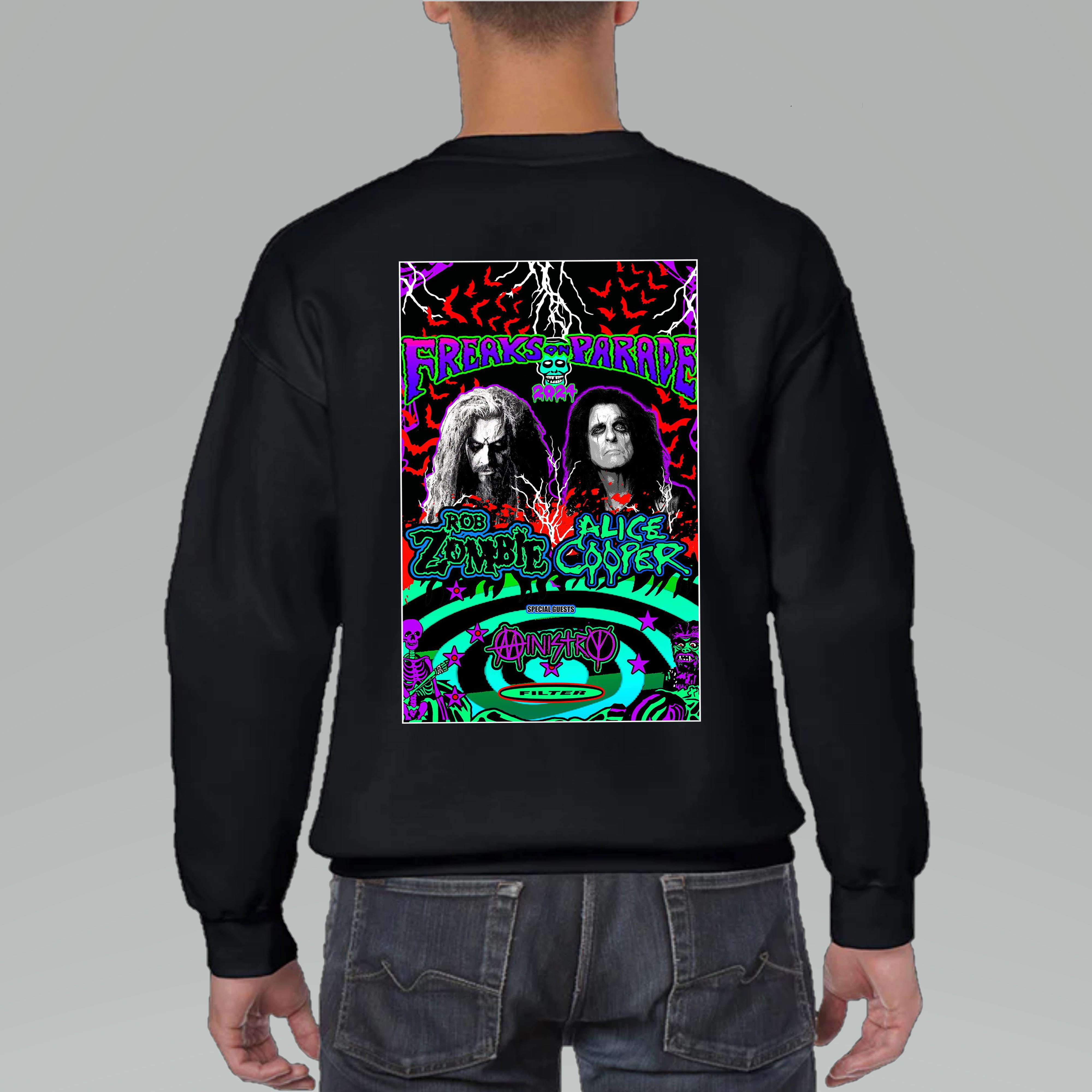 Rob Zombie And Alice Coopers Freaks On Parade 2024 Tour Shirt, Unisex