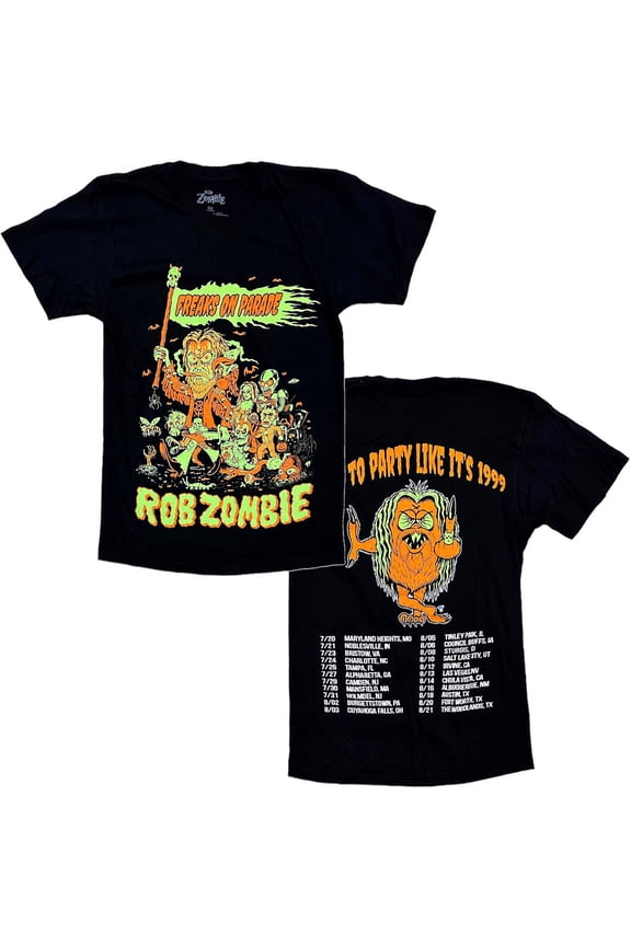 Men's Officially Licensed 2022 Freaks On Parade Tour Tee T-Shirt (Small, Black)
