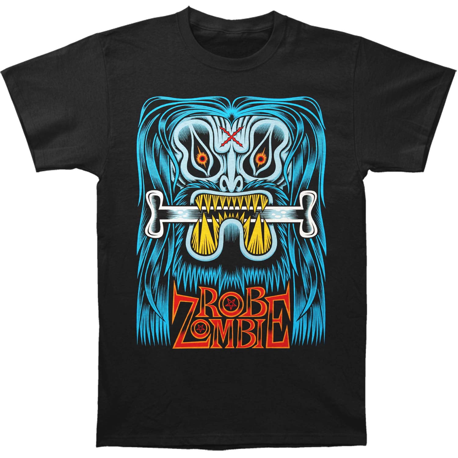 Rob Zombie Mens Blue Beast by Martin Ontiveros Slim T-shirt L