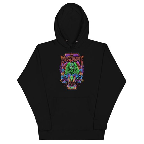 Rob Zombie Psychedelic Classic Unisex Hoodie - Black - Small