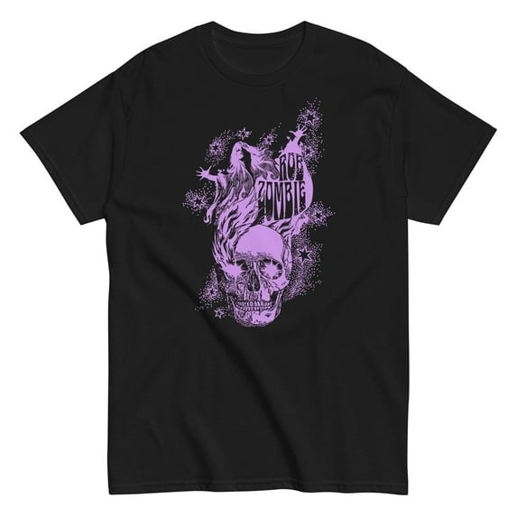 Rob Zombie - Purple Skull Unisex T-Shirt - Black - Small
