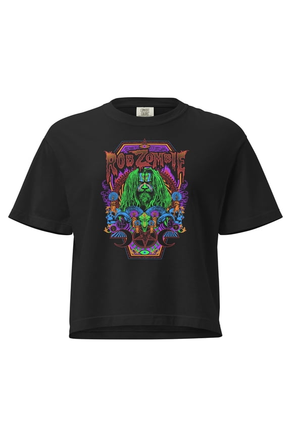 Rob Zombie Pyschadelic Mineral Wash Womens Crop Top