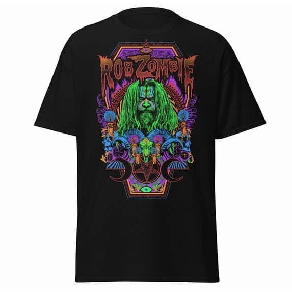 Rob Zombie - Pyschedelic Jumbo Print Unisex T-Shirt Vintage,Black Color,Size 3XL