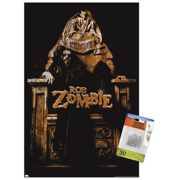 Rob Zombie - Throne Wall Poster with Push Pins, 14.725" x 22.375"