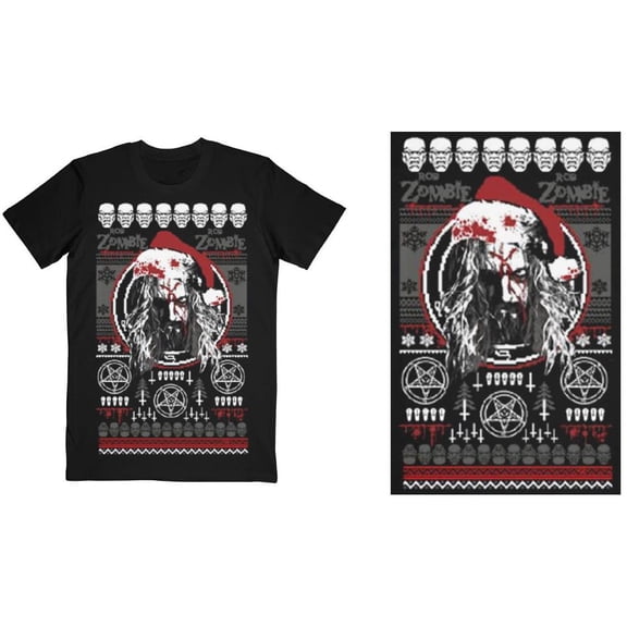 Rob Zombie Unisex T-Shirt Bloody Santa (Medium)