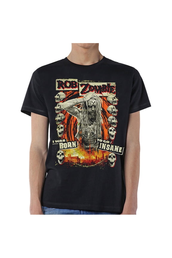 Rob Zombie Unisex T-Shirt Born to Go Insane (X-Large)