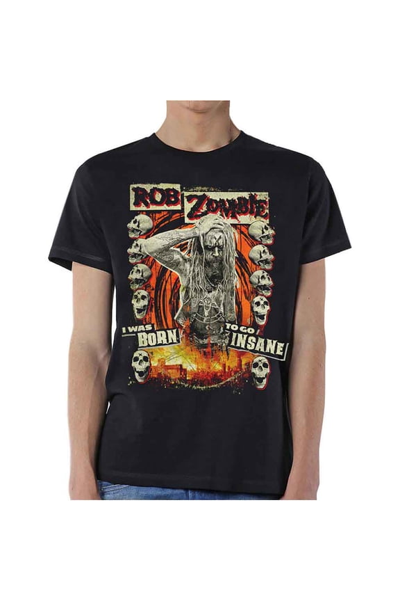 Rob Zombie Unisex T-Shirt Born to Go Insane (XX-Large)
