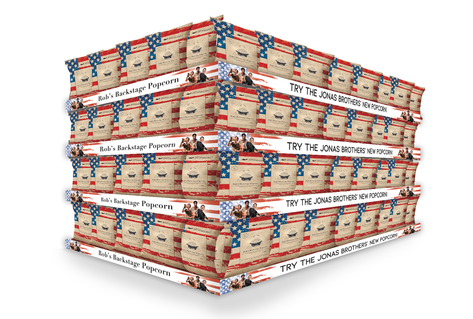 Rob's Backstage Popcorn 168ct Pallet Display