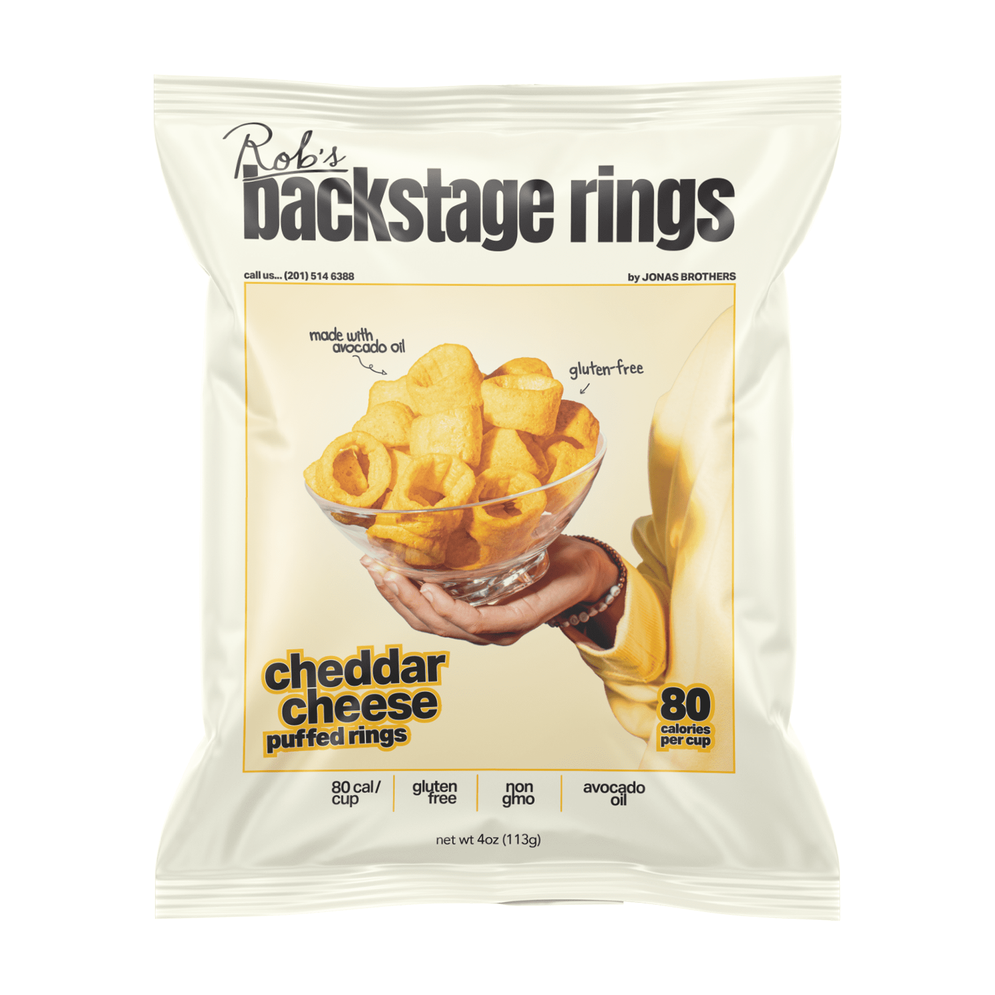 Rob's Backstage Rings, Gluten-Free, Cheddar Puffed Snack, 4oz