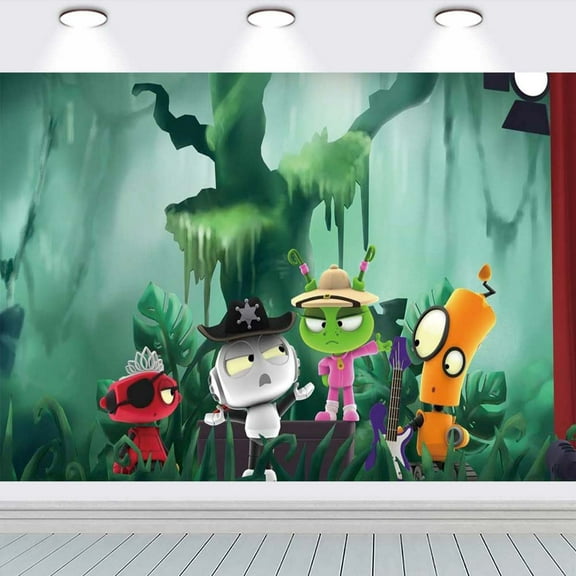 Rob the Robot Backdrop school Taspestry Wall Decor Banner Party Supplies Poster Birthday Decorations Background for Photography Taspestry