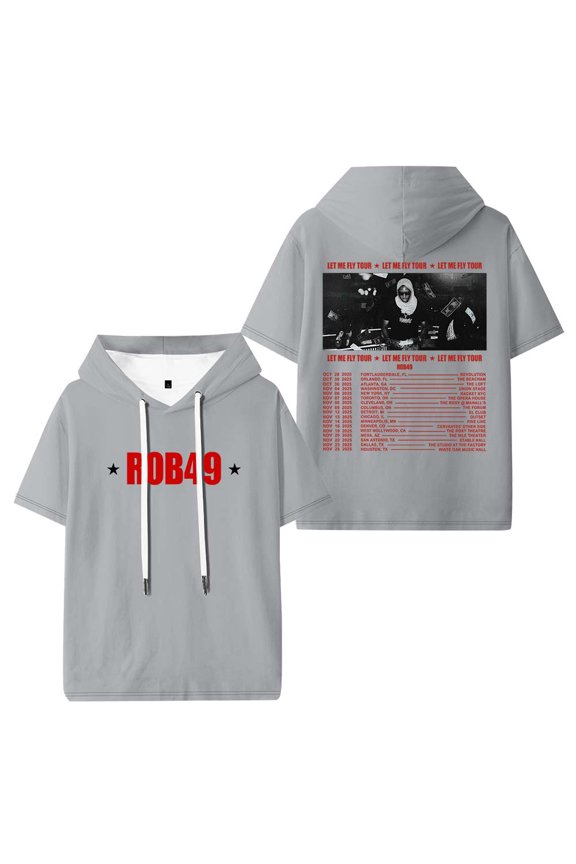 Rob49 Let Me Fly Tour 2025 Merch Hooded T-Shirts Women Men Short Sleeve Tee Casual Fashion Clothes
