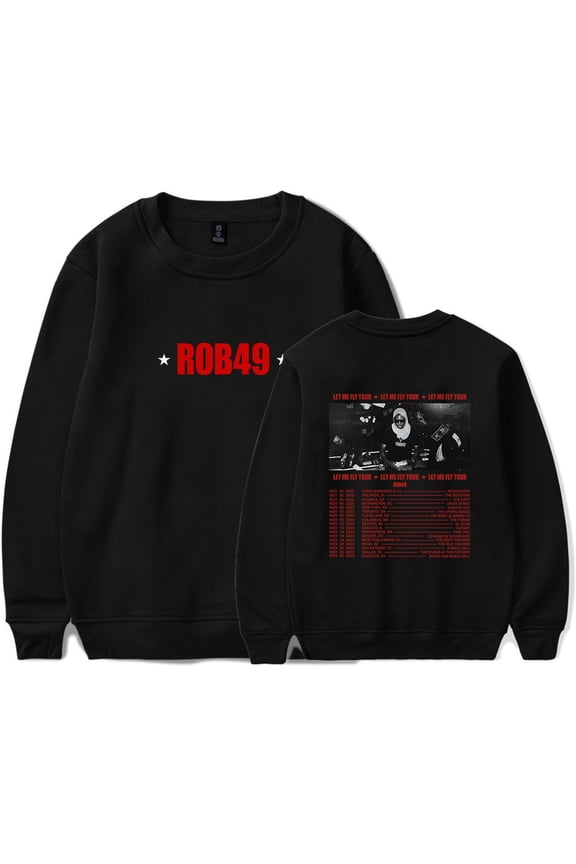 Rob49 Let Me Fly Tour 2025 Merch Sweatshirt Women Men Casual Crewneck Long Sleeve Pullover Clothes