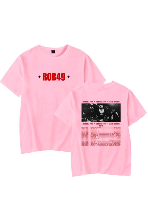 Rob49 Let Me Fly Tour 2025 Merch T-Shirt Women Men Casual Crewneck Short Sleeve Fashion Tee