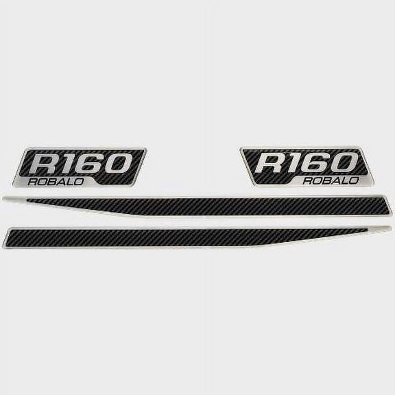 Robalo Boat Raised Emblem Decals | R160 Silver Black Gray Sticker (Set of 4)