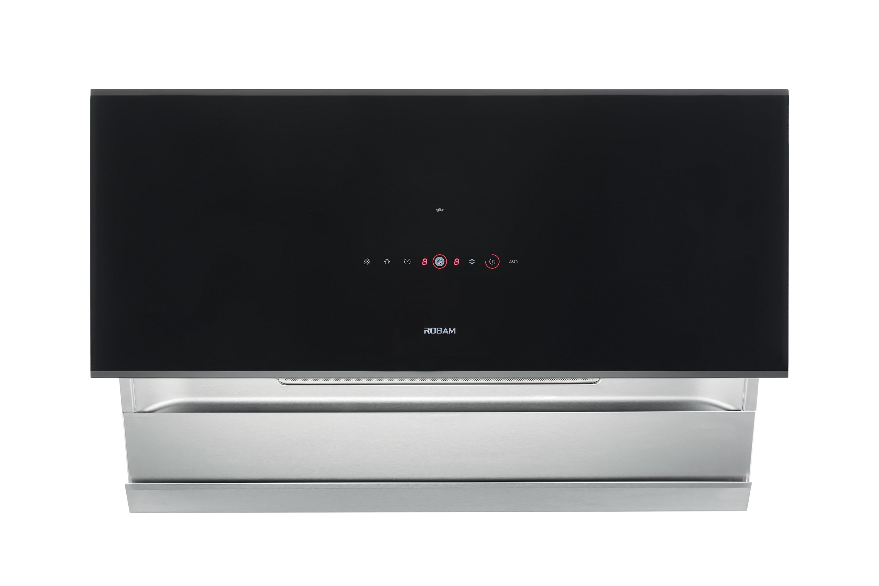 Robam 30" A671 Range Hood UNIQUE SLANTED BLACK GLASS DESIGN Under