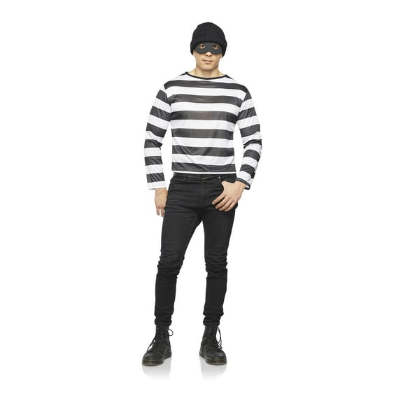 Robber Shirt & Mask Adult Costume Kit